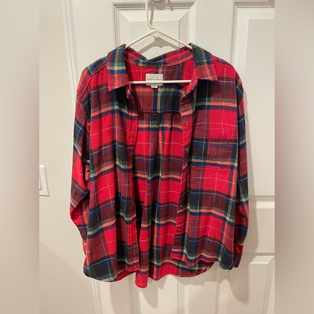 American eagle boyfriend fit flannel size medium